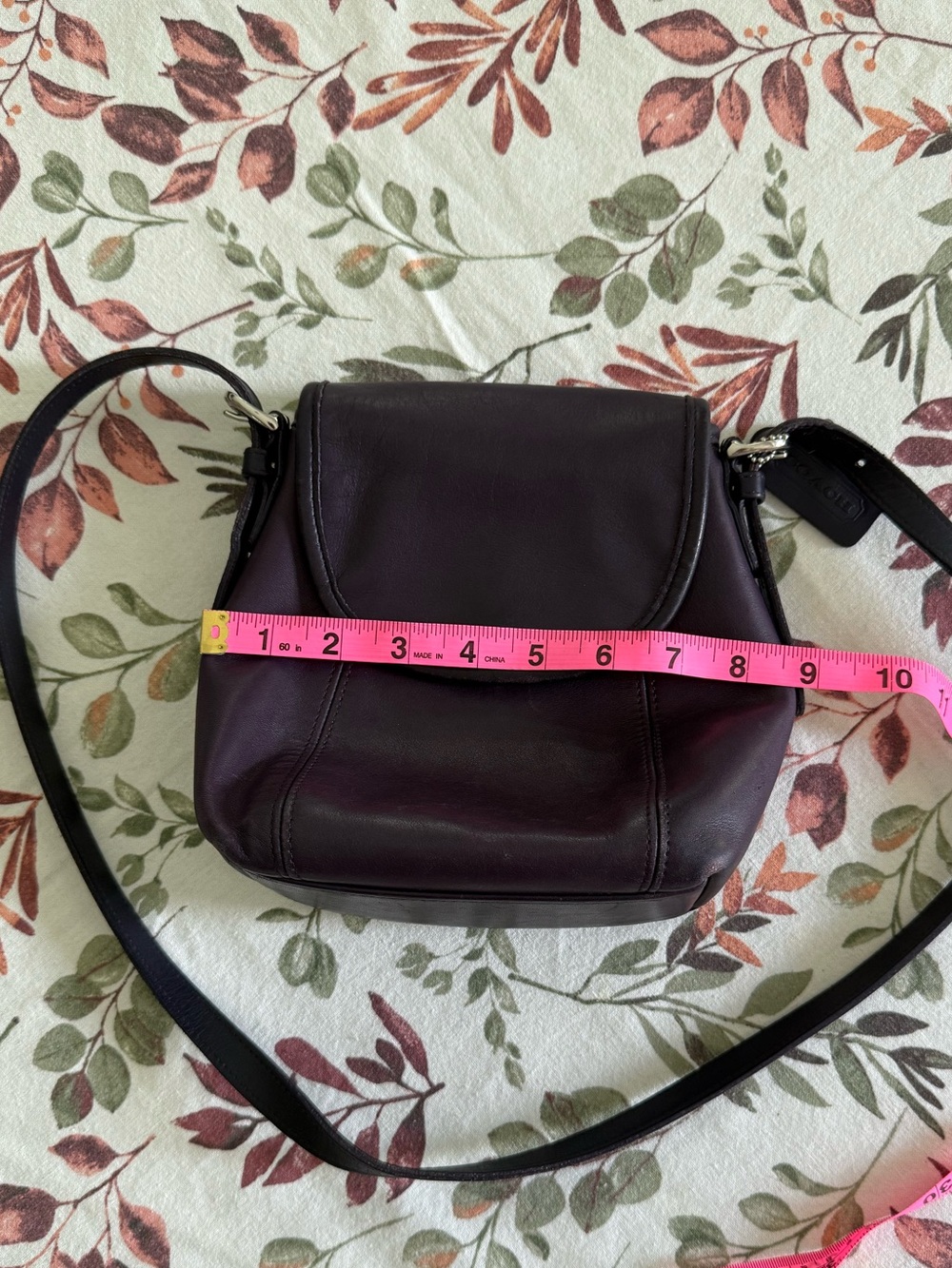 COACH Rare Vintage Plum Leather Crossbody - Picture 10 of 12